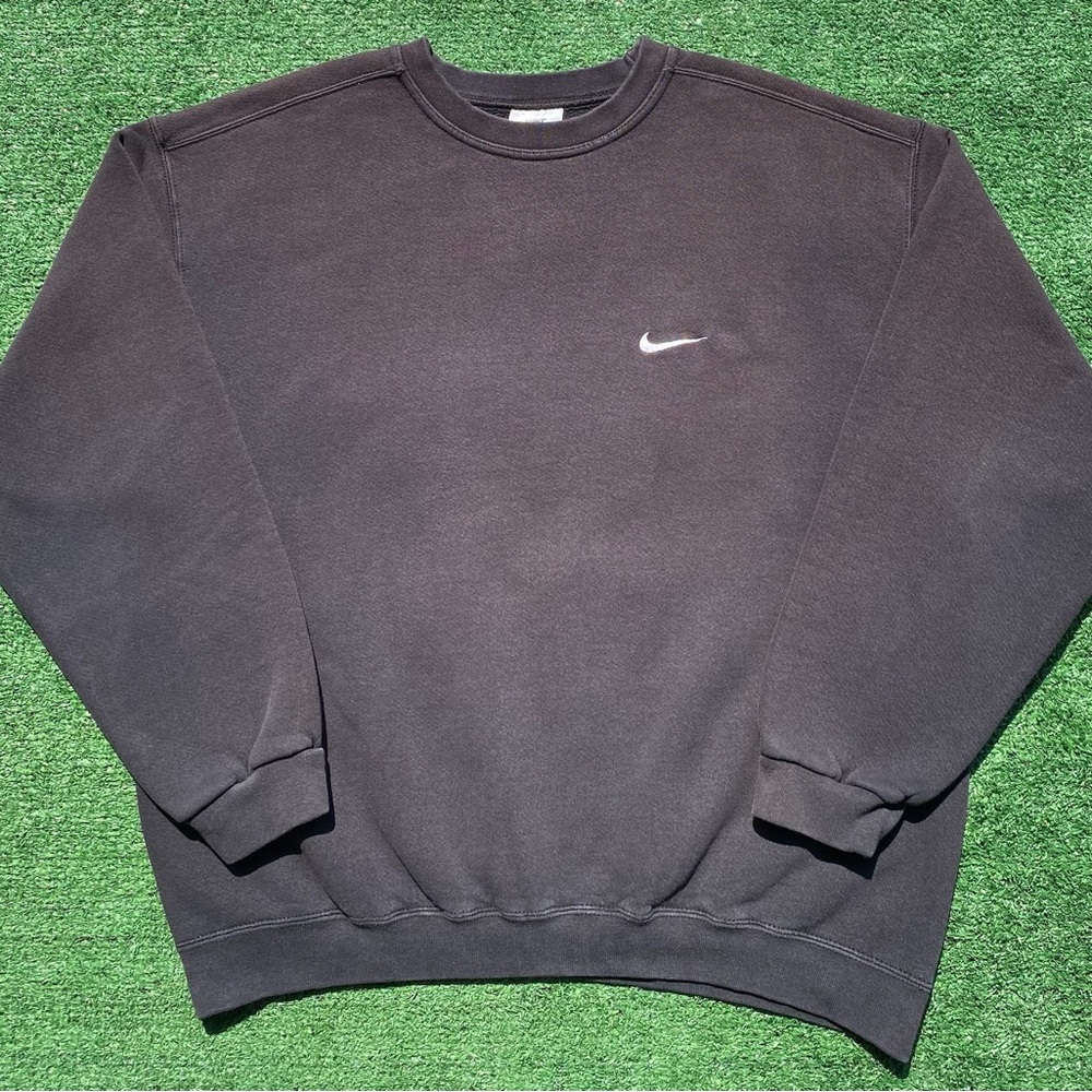 Vintage 90’s Nike Swoosh White Tag Black Sweatshirt Men’s XL USA Made - Picture 1 of 7